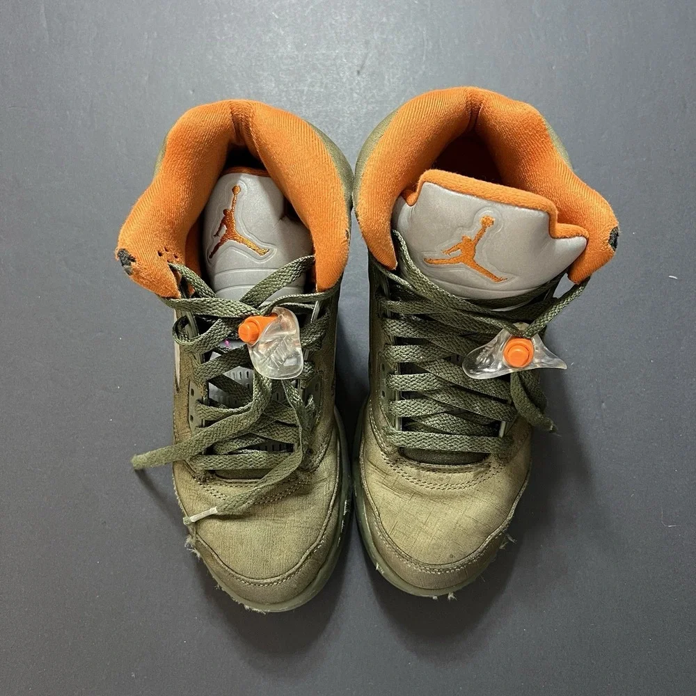 Nike Air Jordan 5 Retro Olive Green GS Youth Shoes Size 5.5Y 440888-308